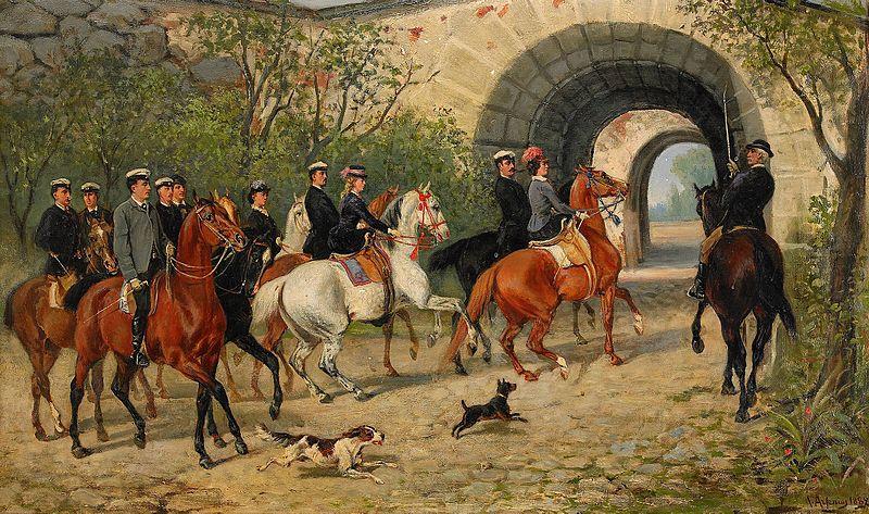 John Arsenius Riders at Uppsala Castle France oil painting art